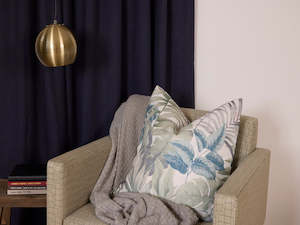 Lined Curtains: Clyde Midnight Lined Pencil Pleat Curtains