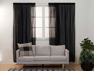 Voile And Sheer Fabrics: Rhapsody 315cm Black Sheer Fabric