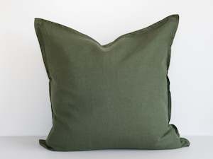 Ava Linen Filled Cushion - Moss