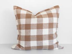 Cushions: Ava Linen Filled Cushion - Nutmeg Gingham