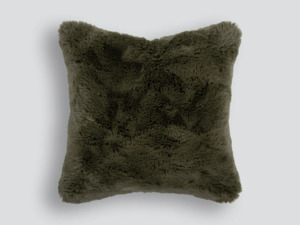 Pelage Faux Fur Filled Cushion - Olive