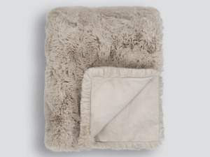 Throws: Pelage Faux Fur Throw - Taupe