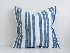 Laguna Stripe Filled Cushion - Peacock/White