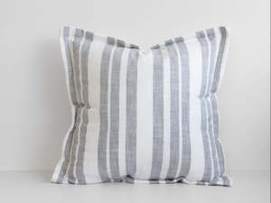 Laguna Stripe Filled Cushion - Light Grey/White