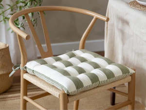 Accessories: Hahei Stripe Chair Pad - Olive