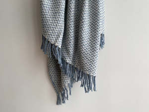 Throws: Audrey Throw - Sky Blue/White