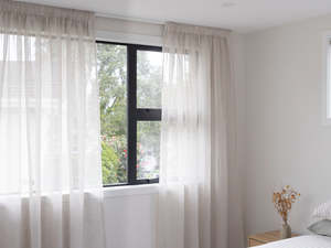 Sumner Stripe Sheer Readymade Curtains - Natural