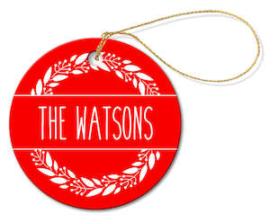 White Wreath Porcelain Ornament