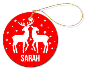 Two Deer Porcelain Ornament