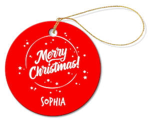 Gifts: Merry Christmas Porcelain Ornament