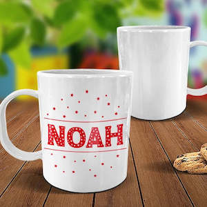 Gifts: Christmas Stars White Plastic Mug