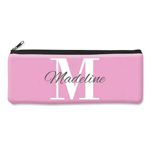 Stationery: Pink Monogram Pencil Case - Large