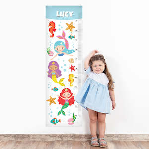 Height Charts Sticker Pack: Mermaids Wall Decal Height Chart