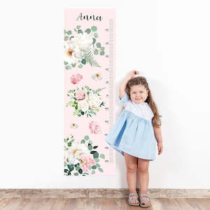 Flowers Wall Decal Height Chart