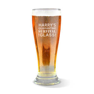Engraved Glassware: Quarantine Premium 285ml Beer Glass