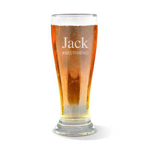 Engraved Glassware: Hash Tag Premium 285ml Beer Glass