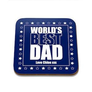 World's Best Dad Square Coaster - Single