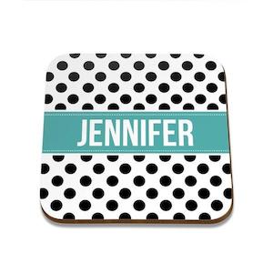 Coasters: Polka Dot Square Coaster - Set of 4