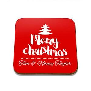 Coasters: Merry Christmas Square Coaster - Single