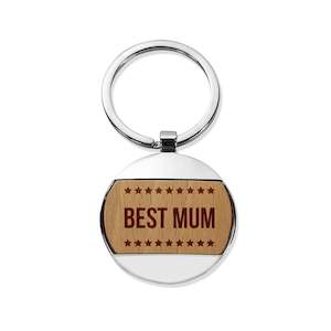 Best Mum Round Metal Keyring