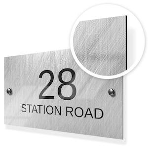 House Signs: Weave Pattern Large Metal House Sign