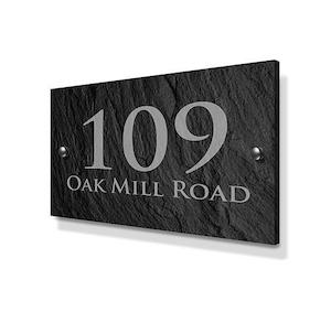 House Signs: Slate Effect Metal House Sign