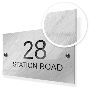 House Signs: Light Diagonal Pattern Large Metal House Sign