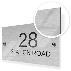 Horizontal Pattern Metal House Sign