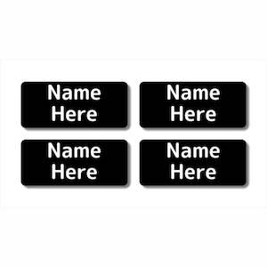 Single Colour Rectangle Name Labels (Pack of 32)