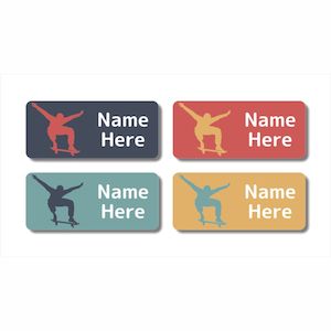 Rectangle Name Labels: Skater Rectangle Name Labels (Pack of 32)
