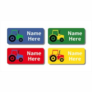 Rectangle Name Labels: Tractor Rectangle Name Labels (Pack of 32)