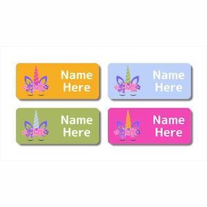 Unicorn Horn Rectangle Name Labels (Pack of 32)