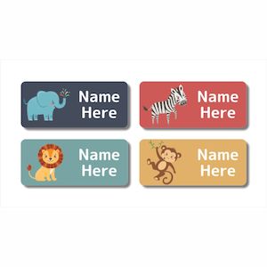 Rectangle Name Labels: Zoo Animals Rectangle Name Labels (Pack of 32)