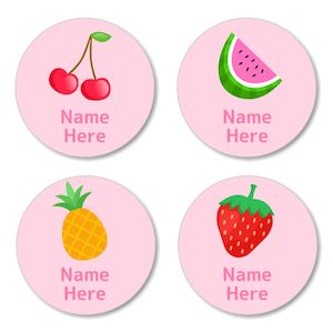 Round Name Labels: Tropical Fruit Round Label (Pack of 30)
