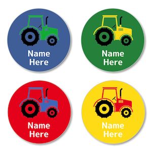 Round Name Labels: Tractor Round Label (Pack of 30)