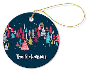 Decorations: Tree Pattern Porcelain Ornament