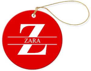 Decorations: Monogram Round Porcelain Ornament