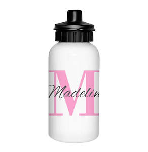 Drink Bottle: Pink Monogram Drink Bottle