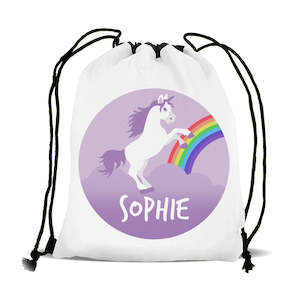 Drawstring Bag: Purple Unicorn Drawstring Sports Bag