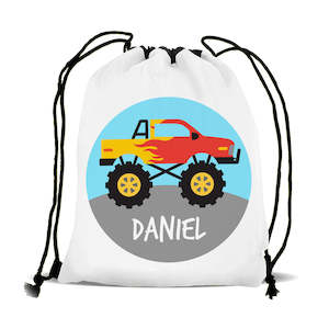 Drawstring Bag: Flaming Truck Drawstring Sports Bag