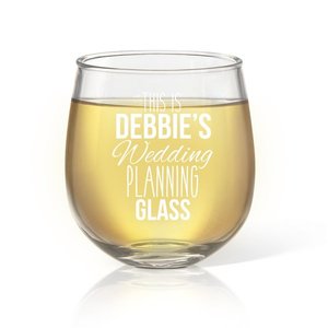 Engraved Stemless Wine Glasses: Wedding Planning Stemless Wine Glass