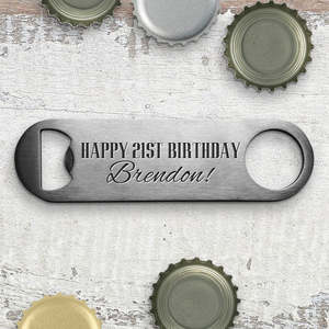 Engraved Bottle Openers: Happy Birthday Engraved Bottle Opener