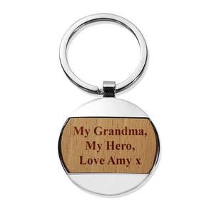 Engraved Round Keyrings: My Grandma Round Metal Keyring