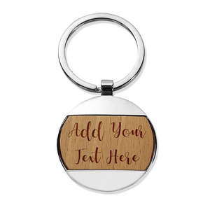 Engraved Round Keyrings: Add Your Own Message Round Metal Keyring