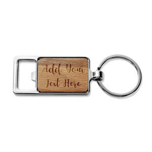 Add Your Own Message Rectangle Metal Keyring