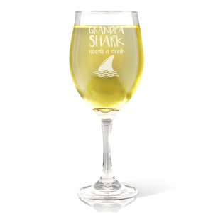 Engraved Wine Gasses: Shark Wine Glass
