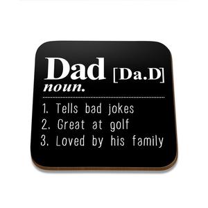 Fathers Day Coasters: Dad Noun Square Coaster - Single