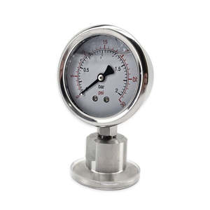 Beer Beermaking Equipment: Pressure Gauge - Tri-Clamp, Straight, 0-30psi (KL40976)