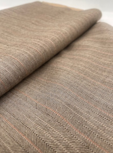 Wool: MILES WOOL/POLYESTER BROWN HERRINGBONE STRIPE (1.3M)