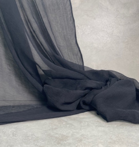 Silk Satin Sewing Fabrics: BLACK CRUSHED 100% SILK GGT